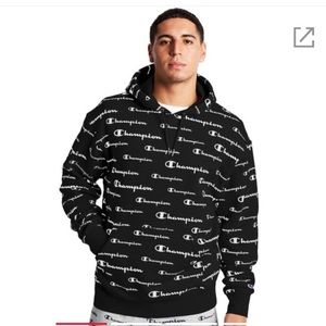 Champion® Men’s Reverse Weave Hoodie Logo All Over